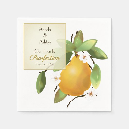 Serviette En Papier Mariage de fruits poires (Devant)