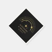 Serviette En Papier Mariage de galaxie céleste d'or noir mystique (Coin)