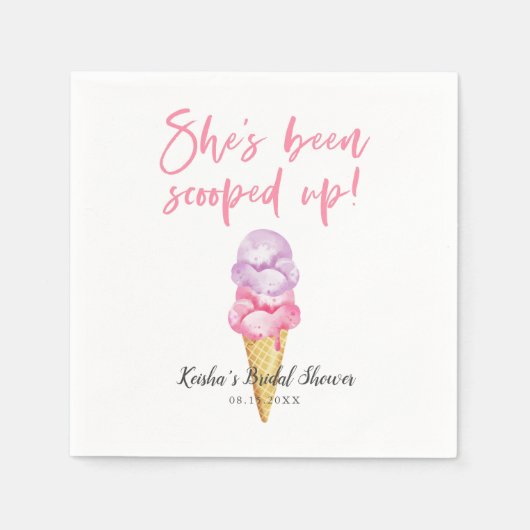 Serviette En Papier Mariage de glace à la crème ramassé (Devant)