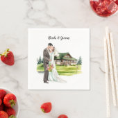 Serviette En Papier Mariage de golf avec mariée et mariée (En situation)