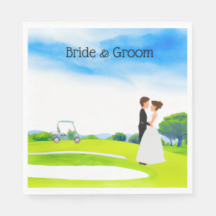 Serviette En Papier  Mariage de Golfer et salle de gym