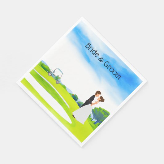 Serviette En Papier  Mariage de Golfer et salle de gym (Coin)