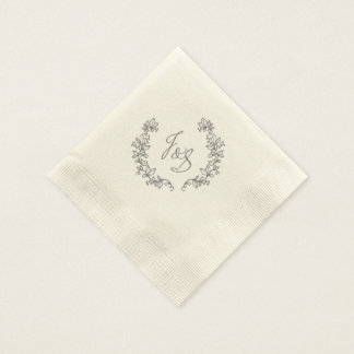 Serviette En Papier Mariage de grange élégant J et S