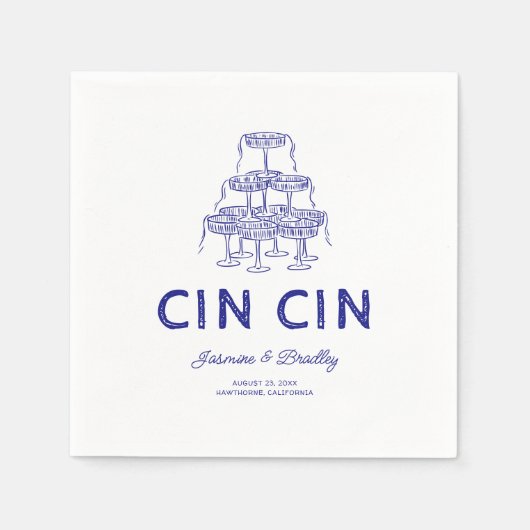 Serviette En Papier Mariage de gribouillis (Devant)