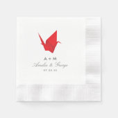 Serviette En Papier Mariage de grues Origami (Devant)