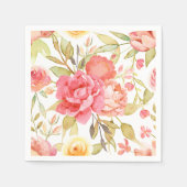 Serviette En Papier Mariage de jardin d'aquarelle (Devant)