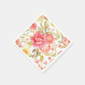Serviette En Papier Mariage de jardin d'aquarelle (Coin)