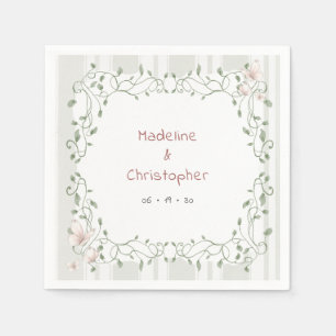 Serviette En Papier Mariage de jardin de verdure sauge fantaisiste