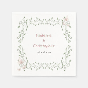 Serviette En Papier Mariage de jardin de verdure sauge fantaisiste