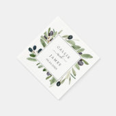 Serviette En Papier Mariage de la Branche d'Olivier moderne (Coin)