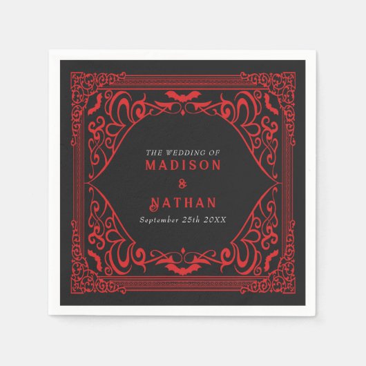 Serviette En Papier Mariage de la cathédrale gothique de Vampire (Devant)
