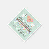 Serviette En Papier Mariage de la colombe des Inséparables verts à la  (Coin)