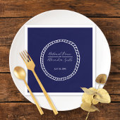 Serviette En Papier Mariage de la corde bleue marine