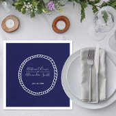Serviette En Papier Mariage de la corde bleue marine