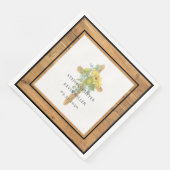 Serviette En Papier Mariage de la croix de tournesol en bois rustique (Coin)
