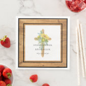 Serviette En Papier Mariage de la croix de tournesol en bois rustique (En situation)