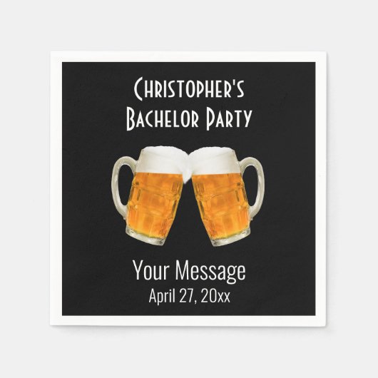 Serviette En Papier Mariage de la fête de baccalauréat bière Cheers No (Devant)