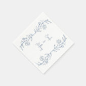 Serviette En Papier Mariage de la frontière côté Boho floral bleu (Coin)