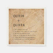 Serviette En Papier Mariage de la grange de bois rustique (Devant)