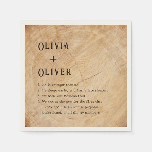 Serviette En Papier Mariage de la grange de bois rustique (Devant)