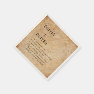 Serviette En Papier Mariage de la grange de bois rustique