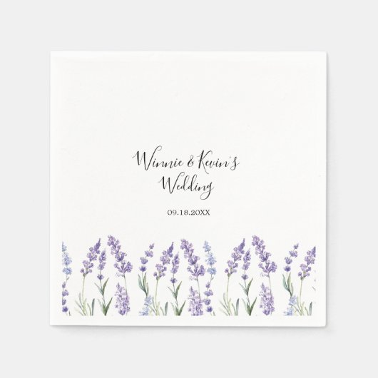 Serviette En Papier Mariage de la lavande de pays (Devant)
