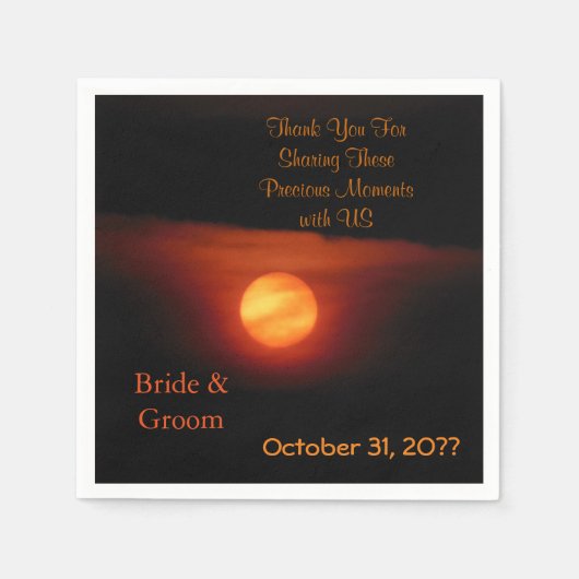 Serviette En Papier Mariage de la lune de récolte complète (Devant)