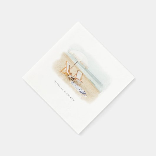 Serviette En Papier Mariage de la maison d'aquarelle italienne (Coin)