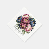 Serviette En Papier Mariage de la marine Bourgogne rose (Coin)