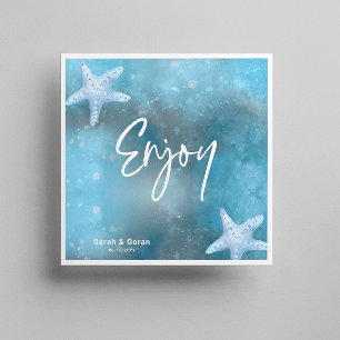 Serviette En Papier Mariage de la mer bleue profonde