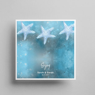 Serviette En Papier Mariage de la mer bleue profonde