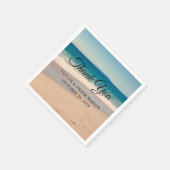 Serviette En Papier Mariage de la plage Merci (Coin)