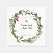 Serviette En Papier Mariage de la saison de Noël Blanc (Devant)