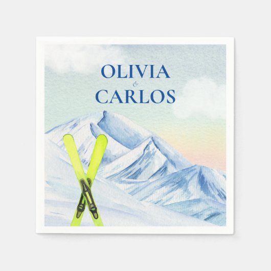 Serviette En Papier Mariage de la station de ski Mountain Landscape (Devant)