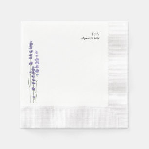 Serviette En Papier Mariage de lavande française simple et délicate
