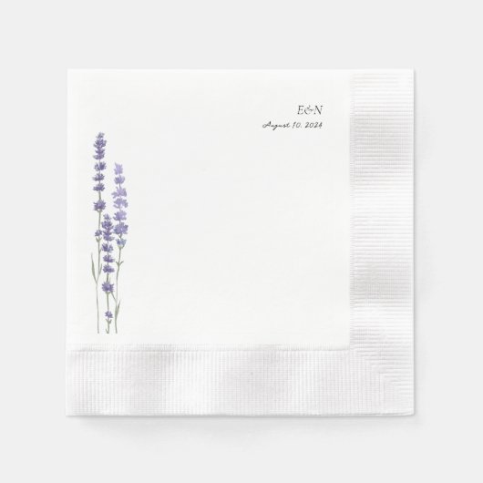 Serviette En Papier Mariage de lavande française simple et délicate (Devant)