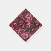 Serviette En Papier Mariage de l'élégance des fleurs de Bourgogne (Coin)