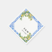 Serviette En Papier Mariage de lémurien bleu méditerranéen (Coin)