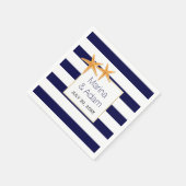 Serviette En Papier Mariage de l'étoile de mer bleu et blanc (Coin)