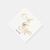 Serviette En Papier Mariage de lettre Gold MONOGRAM PERSONNALISÉ (Coin)
