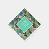 Serviette En Papier Mariage de l'Hibiscus de Bohême (Coin)