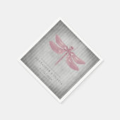 Serviette En Papier Mariage de libellules à bijoux rose (Coin)