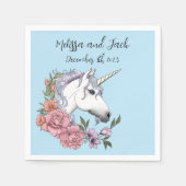 Serviette En Papier Mariage de licorne blanche (Devant)