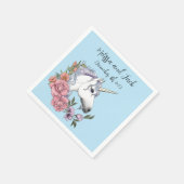 Serviette En Papier Mariage de licorne blanche (Coin)