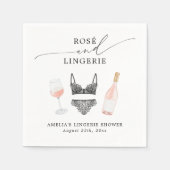 Serviette En Papier Mariage de lingerie avec rosé (Devant)