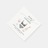 Serviette En Papier Mariage de lingerie avec rosé (Coin)