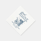 Serviette En Papier Mariage De Lunettes De Vin Personnalisées Drunin I (Coin)