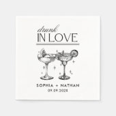 Serviette En Papier Mariage De Lunettes De Vin Personnalisées Drunin I (Devant)