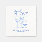 Serviette En Papier Mariage De Lunettes De Vin Personnalisées Drunin I (Devant)
