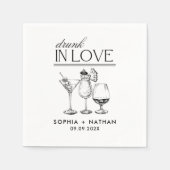Serviette En Papier Mariage De Lunettes De Vin Personnalisées Drunin I (Devant)